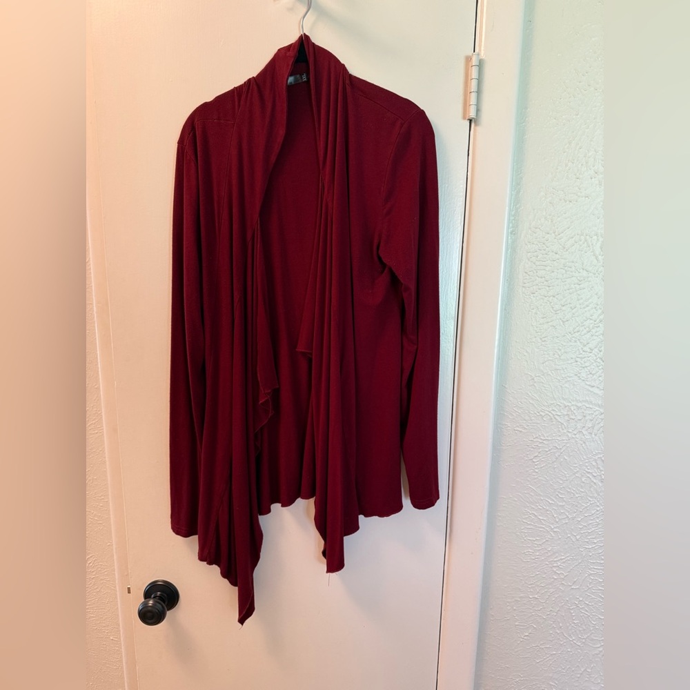 Maroon draped cardigan size XXL
